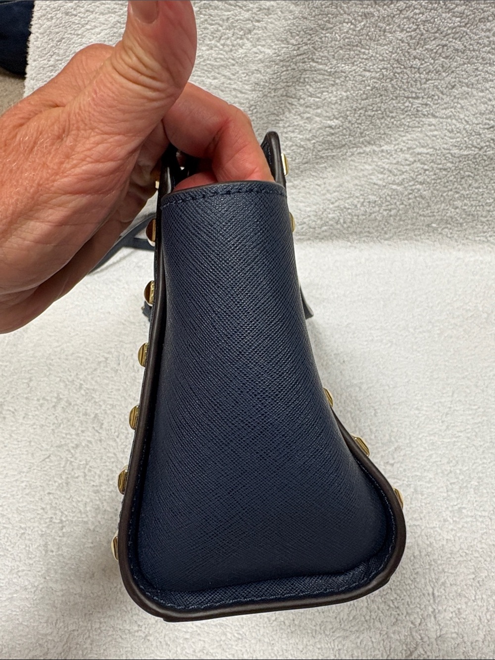 Michael Kors Navy blue small Crossbody with Gold Stud Accents - Picture 3 of 16